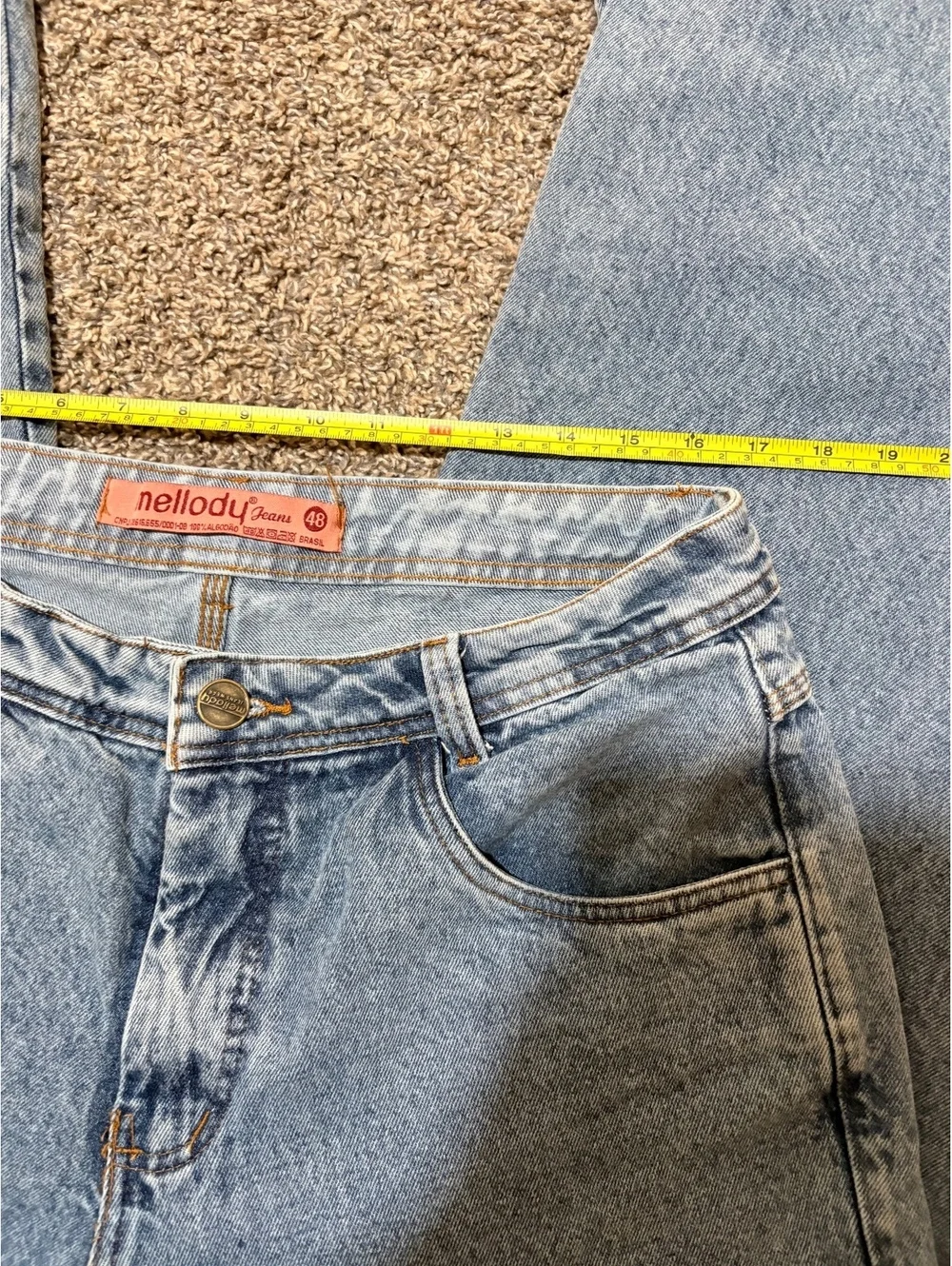 Mellody Wide Leg Jeans Light Wash High Rise Baggy Denim Size US 14 90s Y2K